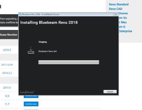 Revu Installation Progress