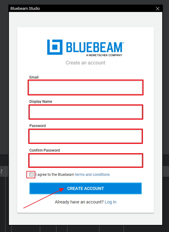 Revu New User Account