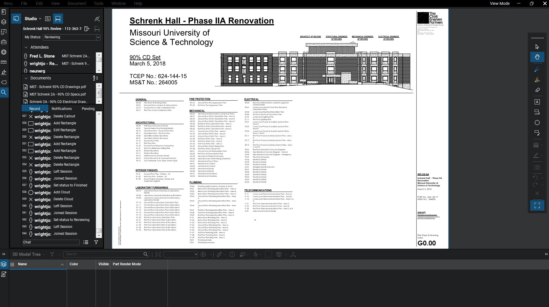 Revu Project Display